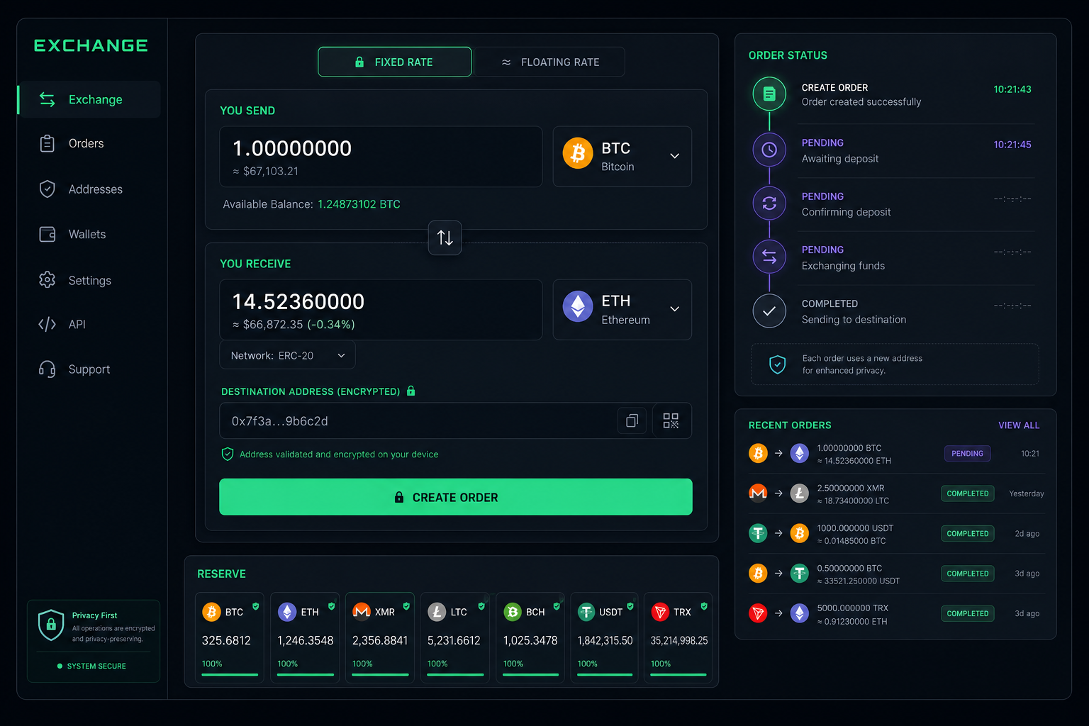 Exchange: digital asset exchange preview