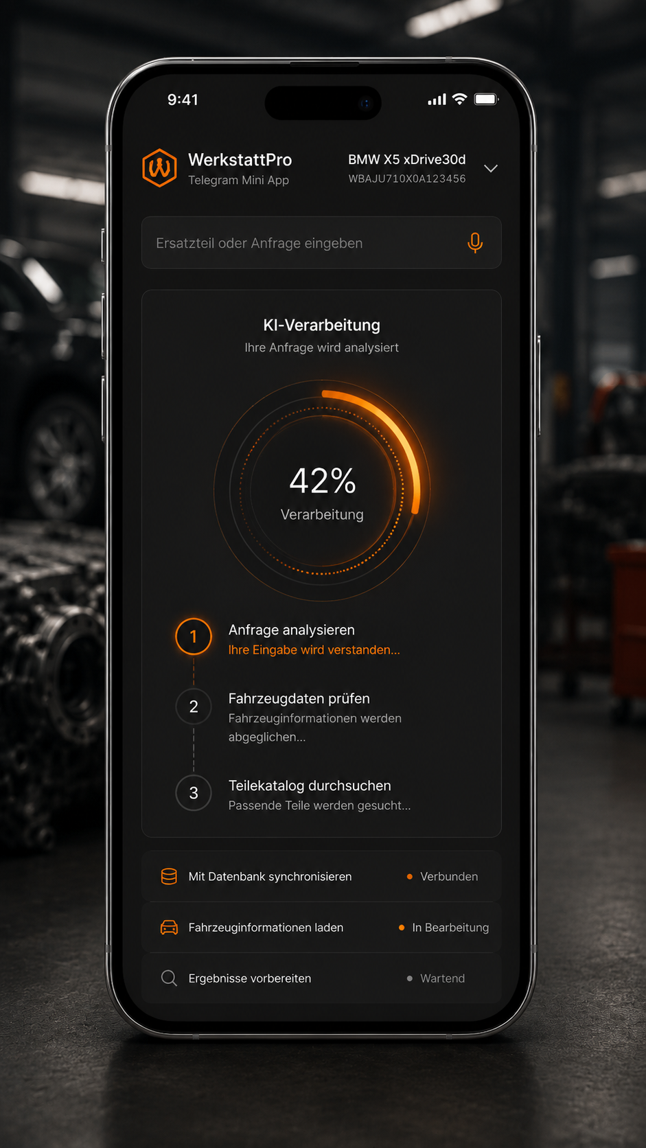 Werkstatt Pro: AI parts catalog in a Telegram Mini App screenshot 2