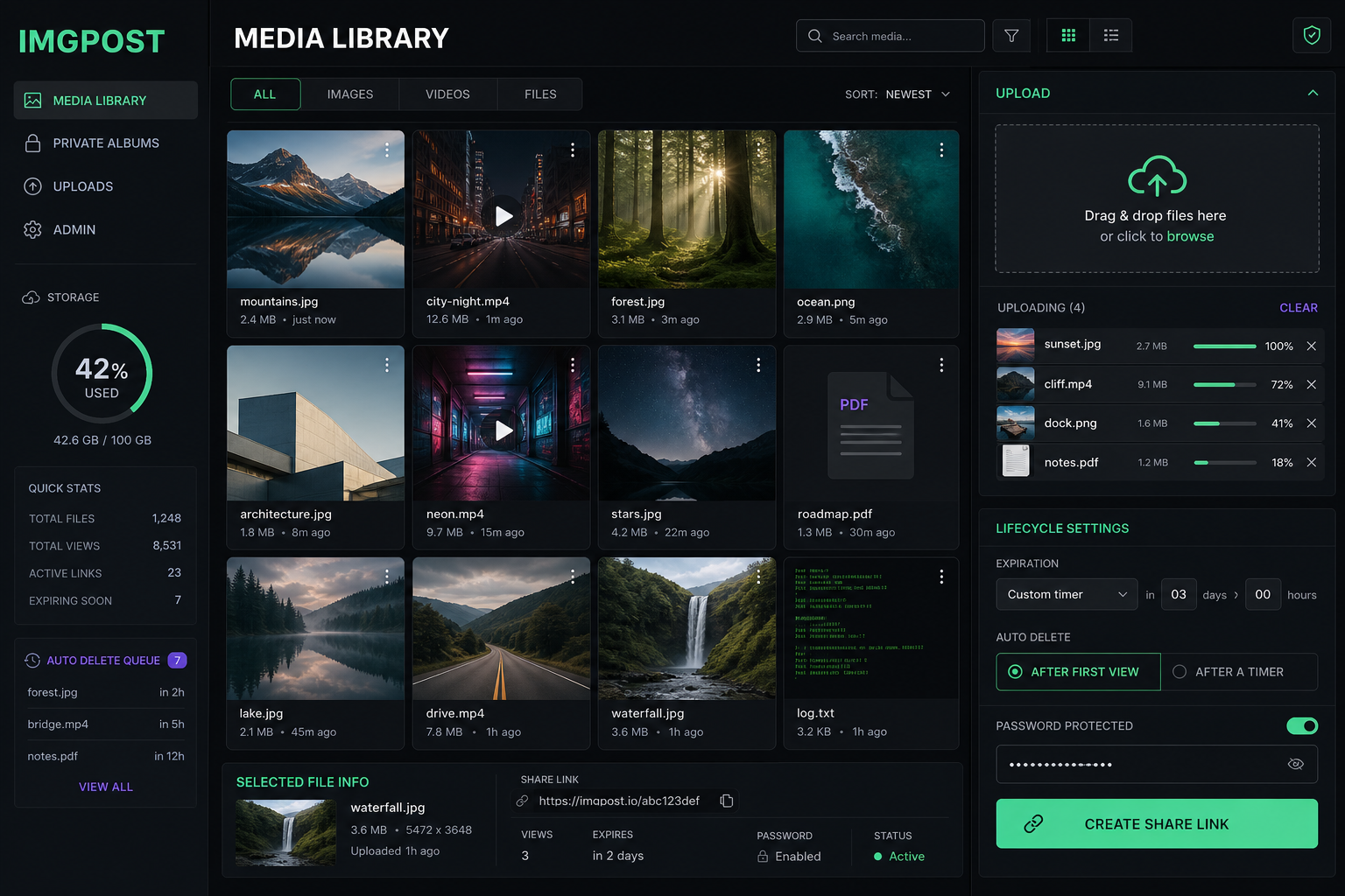 IMGPOST: private media vault preview